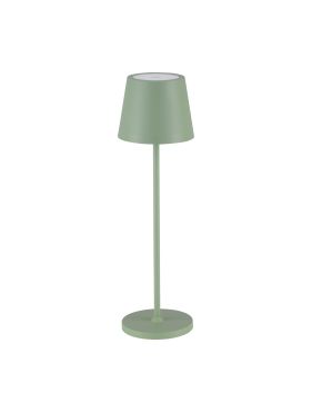 Nova Luce Seina - oplaadbare tafellamp - Ø 11,4 x 39,5 cm - 2W dimbare LED incl. - IP54 - olijfgroen