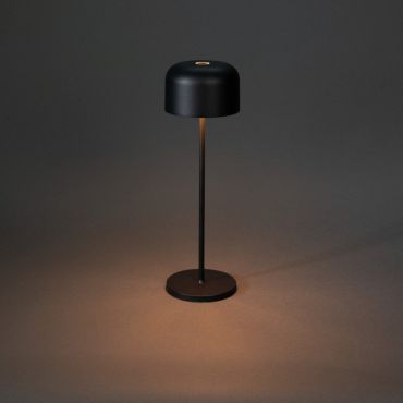 Konstsmide Lille - draadloze buiten tafellamp met laadstation - Ø11 x 36 cm - 3,5W dimbare LED incl. IP54 - zwart