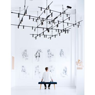 Nova Luce Puzzle - magnetisch railsysteem - 150 x 150 x 10 cm - zwart