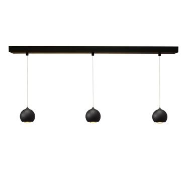 Artdelight Denver - hanglamp - 100 x 8,2 x 200 cm - 3 x 7W dimbare LED incl. - zwart