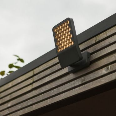 Lutec Atlantis - verstraler - 22,2 x 14,1 x 10,8 cm - 13,7W LED incl. - 3000K - IP54 - donker grijs