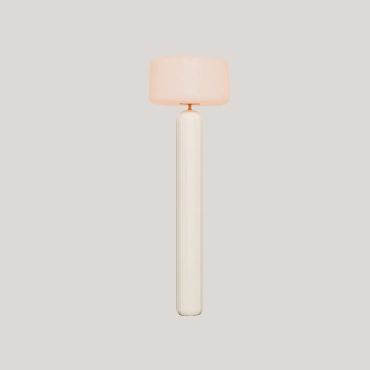 New Garden Phoebe 145 - oplaadbare vloerlamp op zonne-energie en op batterijen met afstandsbediening - Ø 45 x 143 cm - RGB + wit 5W LED incl. - IP65 - beige crèmekleurig - 3000K