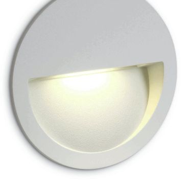 ONE Light Outdoor Dark Light Wall Recessed - inbouw wandverlichting - Ø 11,4 x 3,5 cm - 3W LED incl. - IP65 - wit