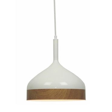 Artdelight Moondrop - hanglamp - Ø 30 x 181 cm - wit en hout