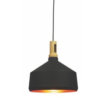 Artdelight Cornet - hanglamp - Ø 36 x 173 cm - zwart en goud