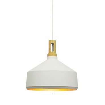 Artdelight Cornet - hanglamp - Ø 36 x 173 cm - wit en goud