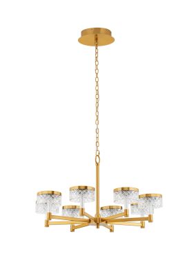 Nova Luce Bion - hanglamp - Ø 80,7 x 150 cm - 48W LED incl. - messing goud