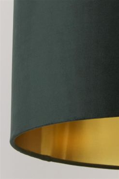 Searchlight Velvet Drum - lampenkap - Ø 40 x 24 cm - groen en goud