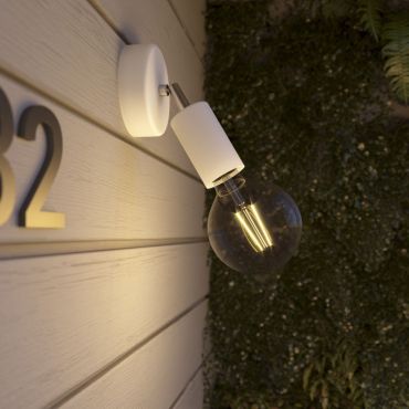 Creative Cables Eiva - buiten- en/of badkamerwandlamp met siliconen bevestiging - Ø 12,5 x 10,5 cm - IP65 - wit