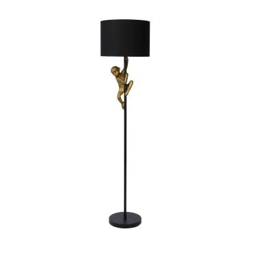 Lucide Extravaganza Chimp - staanlamp - 150 cm - zwart en goud