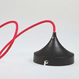 Artdelight Iron - hanglamp - Ø 12 x 120 cm - zwart en rood