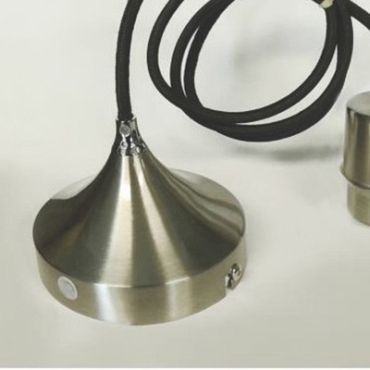 Artdelight Iron - hanglamp - Ø 12 x 120 cm - mat staal en zwart