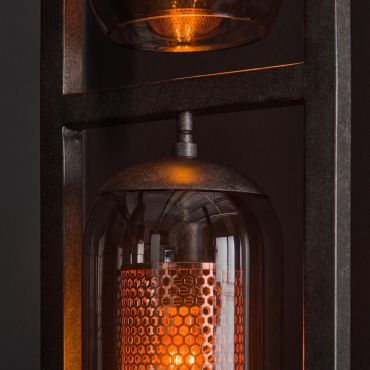 Vico Lantern 4L - vloerlamp - 34 x 23 x 190 cm - artic zwart