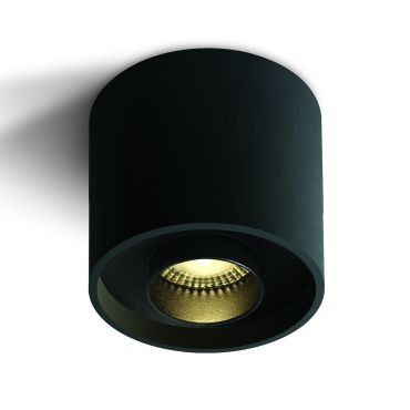 ONE Light Dark Light Cylinders - opbouwspot 1L - Ø 10 x 10 cm - 22W LED incl. - zwart