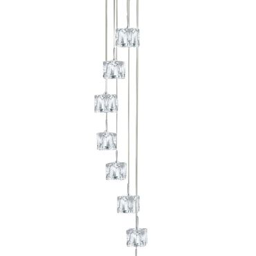 Searchlight Ice Cube - hanglamp - Ø 20 x 116 cm - 8 x 5W dimbare LED incl. - chroom