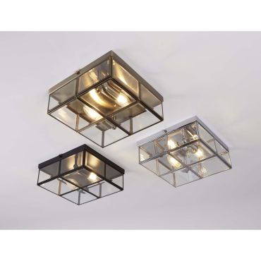 Searchlight Flush - plafondverlichting - 25 x 25 x 10 cm - chroom