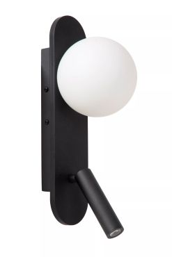 Lucide Kelly - bedlamp - 12 x 14,8 x 32 cm - 3,5W LED incl. - zwart