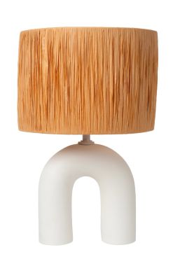Lucide Ronda - tafellamp - Ø 28 x 45 cm - wit en naturel