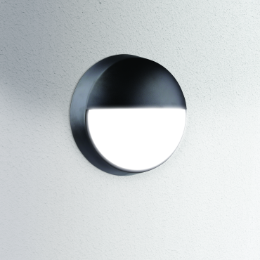 Century Italia Oasi CCT - wand/plafondlamp - Ø 21,5 x 8 cm - 14W LED incl. - IP65 - zwart