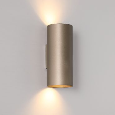 Searchlight Round - wandlamp - Ø 6,5 x 15,4 cm - beige