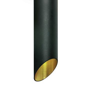 SHOWROOMMODEL - ONE Light Decorative Cut Cylinders - opbouwspot 1L - Ø 6 x 30 cm - zwart en goud