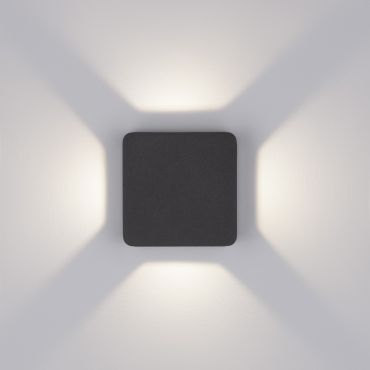 Nova Luce Serika - buiten wandverlichting - 11 x 11 x 6 cm -  9W LED incl. - IP65 - donker antraciet