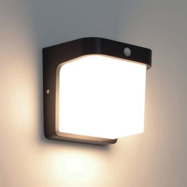 ONE Light Outdoor Wall Lights - buiten wandverlichting met sensor - 17 x 14 x 17 cm - 12W LED incl. - IP54 - antraciet