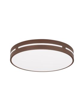 Nova Luce Wheel - plafondlamp - Ø 45 x 6 cm - 30W LED incl. - koffiebruin