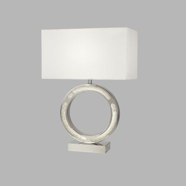Searchlight Alaska - tafellamp - 32 x 60 cm - 9W LED incl. - wit en chroom