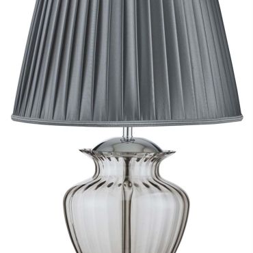Searchlight Elina - tafellamp - 69 cm - grijs en gerookt glas