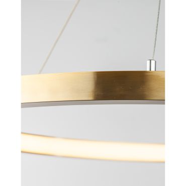 Nova Luce Empatia - hanglamp - Ø 60 x 120 cm - 35W dimbare LED incl. - messing goud