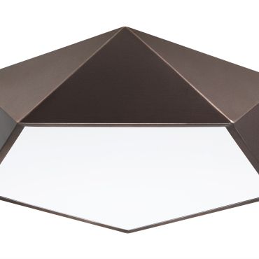 Nova Luce Darius - plafondverlichting - 40 x 40 x 10 cm - koffie bruin en mat wit