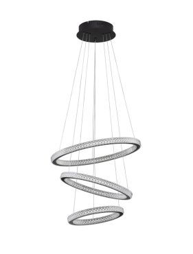 Nova Luce Ginevra - hanglamp - Ø 51 x 120 cm - 69W dimbare LED incl. - zandzwart