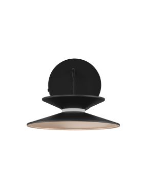 Nova Luce Morfi - wandlamp - Ø 20 x 15,5 cm - 5W dimbare LED incl. - zandzwart en goud