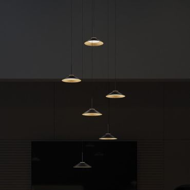 VK Lighting Amelie - hanglamp - Ø 30 x 325,2 cm - 18W dimbare LED incl. - zwart