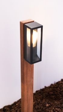 Lichtkoning Padoek Dukan - tuinpaal - 13,4 x 8,8 x 90 cm + 40 cm voet - IP65 - zwart en padoek