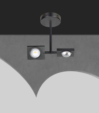 ETH Jake - plafondlamp - 30 x 23 cm - 3 stappen dimbaar - 20W LED incl. - zwart