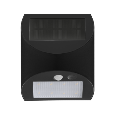 Century Italia Arcadia Max - buiten wandlamp op zonne-energie met sensor - 10,5 x 8 x 13 cm - 3W LED incl. - IP65 - zwart