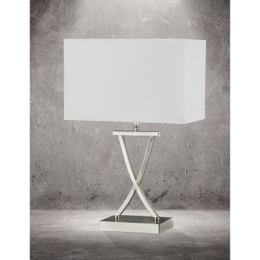Searchlight Club - tafellamp - 31 x 20 x 48,5 cm - wit en chroom