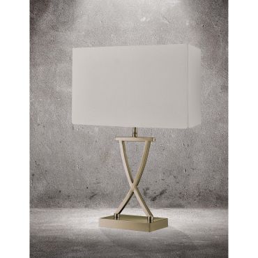 Searchlight Club - tafellamp - 31 x 20 x 48,5 cm - crème en antiek messing