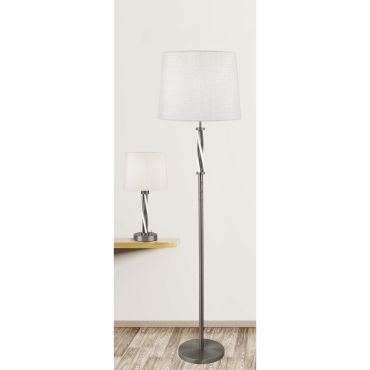 Searchlight Vegas - tafellamp - Ø 28 x 44 cm - 6W LED incl. - satijn zilver en wit