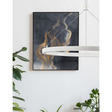 Nova Luce Empatia - hanglamp - Ø 60 x 120 cm - 35W dimbare LED incl. - zandwit