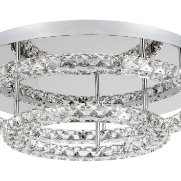 Nova Luce Quentin - plafondverlichting - Ø 60 x 18 cm - 44W LED incl. - chroom