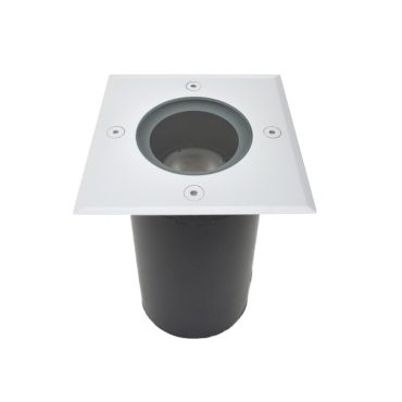 Lichtkoning Hades - vierkante grondspot voor buiten - 110 x 110 mm, Ø100 mm inbouw - IP67 - wit