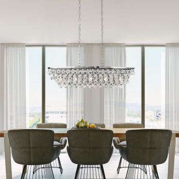 Searchlight Michelle - hanglamp - 92 x 30 x 135 cm - chroom