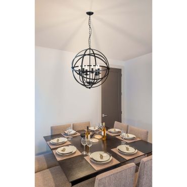 Searchlight Orbit - luster - Ø 60 x 210 cm - mat zwart
