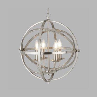 Searchlight Orbit - luster - Ø 46 x 116 cm - satijn zilver