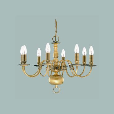 Searchlight Flemish - luster - Ø 62 x 108 cm - antiek messing