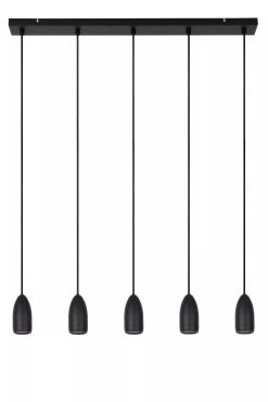Lucide Evora 5L - hanglamp - 80 x 8 x 150 cm - zwart