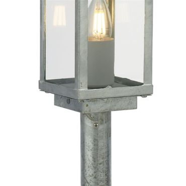 Searchlight Box II - tuinpaal - 11 x 11 x 50 cm - IP44 - gegalvaniseerd zilver